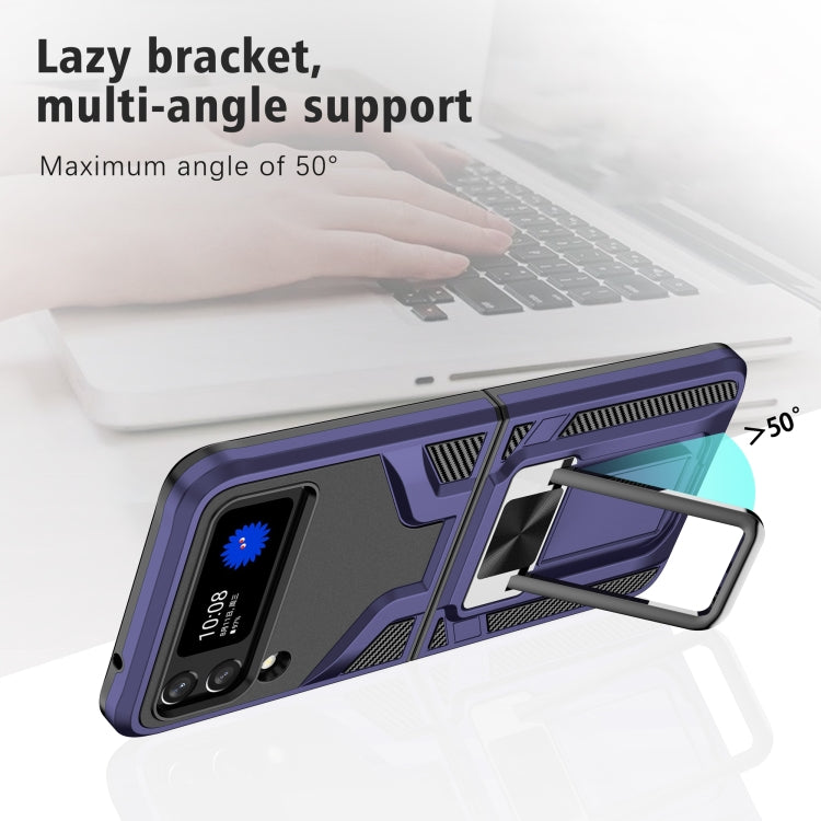 For Samsung Galaxy Z Flip3 5G Armor 2 in 1 PC + TPU Magnetic Shockproof Case with Foldable Holder