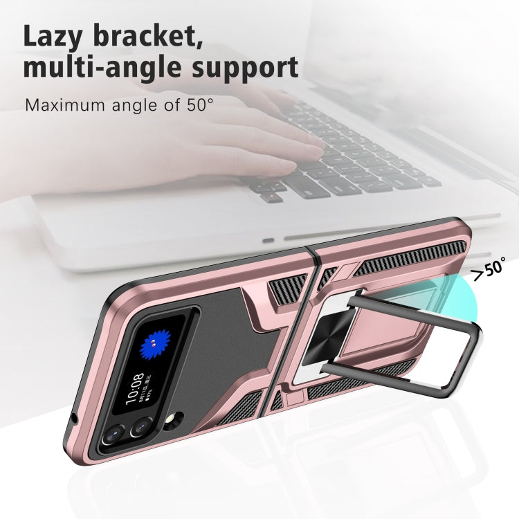 For Samsung Galaxy Z Flip3 5G Armor 2 in 1 PC + TPU Magnetic Shockproof Case with Foldable Holder