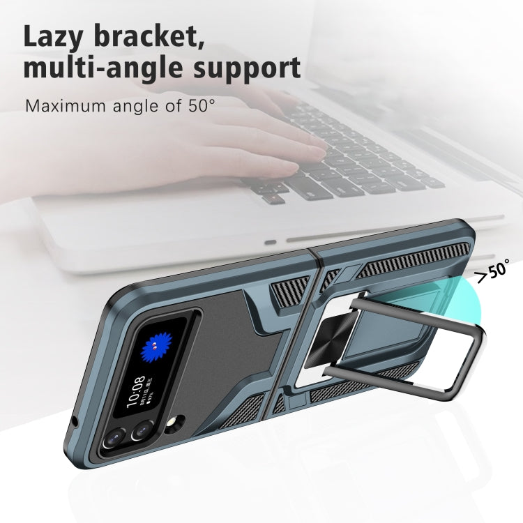 For Samsung Galaxy Z Flip3 5G Armor 2 in 1 PC + TPU Magnetic Shockproof Case with Foldable Holder