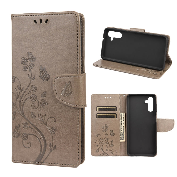 For Samsung Galaxy A13 5G Butterfly Flower Pattern Horizontal Flip Leather Phone Case with Card Slot & Holder
