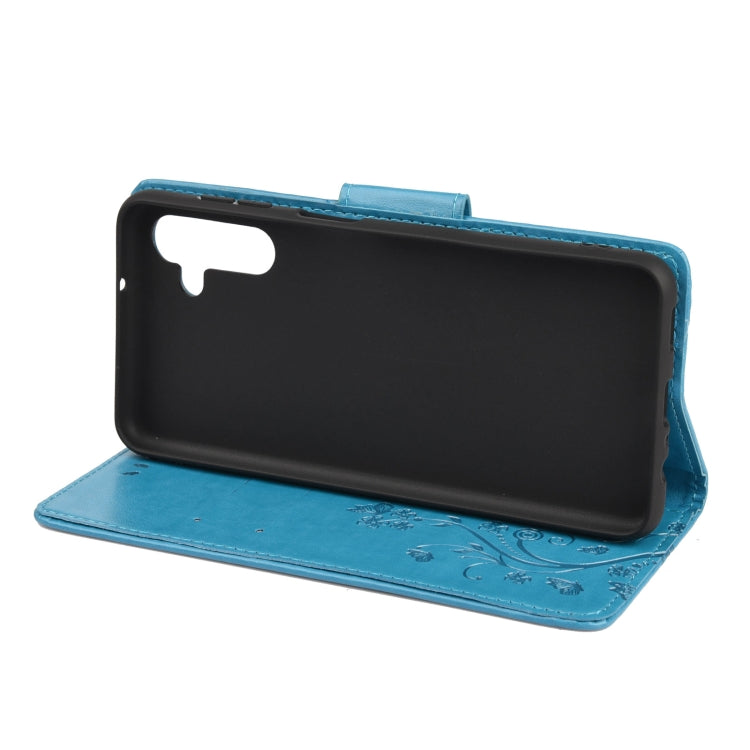 For Samsung Galaxy A13 5G Butterfly Flower Pattern Horizontal Flip Leather Phone Case with Card Slot & Holder