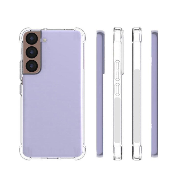 For Samsung Galaxy S22 5G Shockproof Non-slip Waterproof Thickening TPU Protective Case (Transparent)