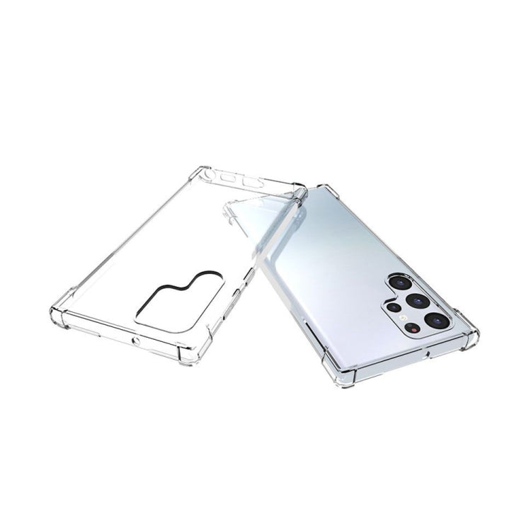 For Samsung Galaxy S22 Ultra 5G Shockproof Non-slip Waterproof Thickening TPU Protective Case (Transparent)