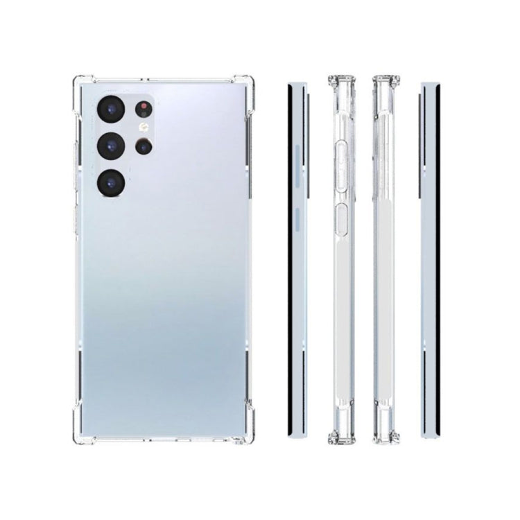 For Samsung Galaxy S22 Ultra 5G Shockproof Non-slip Waterproof Thickening TPU Protective Case (Transparent)