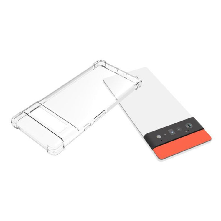 For Google Pixel 6 Pro Shockproof Non-slip Waterproof Thickening TPU Protective Case (Transparent)