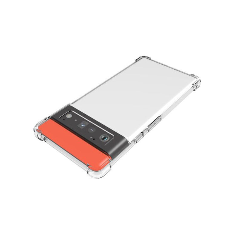 For Google Pixel 6 Pro Shockproof Non-slip Waterproof Thickening TPU Protective Case (Transparent)