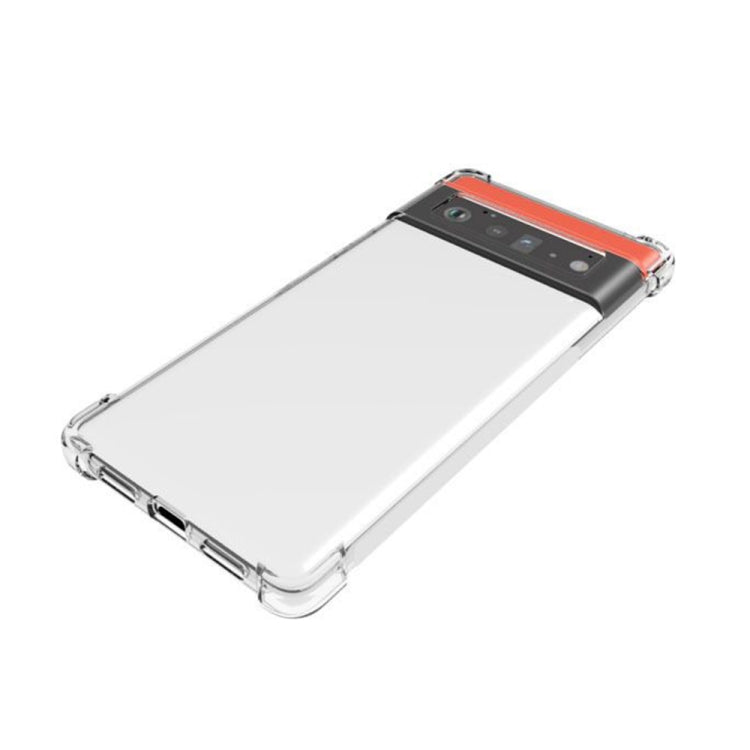 For Google Pixel 6 Pro Shockproof Non-slip Waterproof Thickening TPU Protective Case (Transparent)