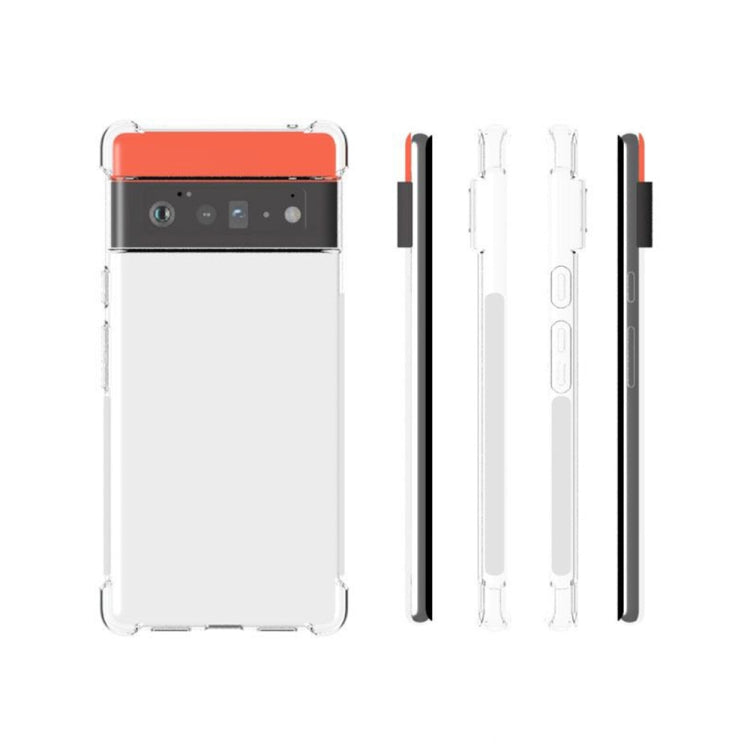 For Google Pixel 6 Pro Shockproof Non-slip Waterproof Thickening TPU Protective Case (Transparent)