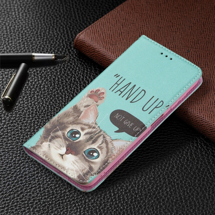 For Samsung Galaxy A22 4G Colored Drawing Pattern Invisible Magnetic Horizontal Flip Leather Phone Case with Holder & Card Slots & Wallet