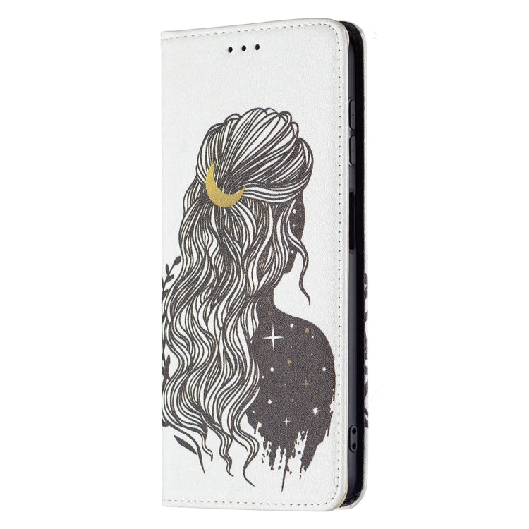 For Samsung Galaxy A22 4G Colored Drawing Pattern Invisible Magnetic Horizontal Flip Leather Phone Case with Holder & Card Slots & Wallet