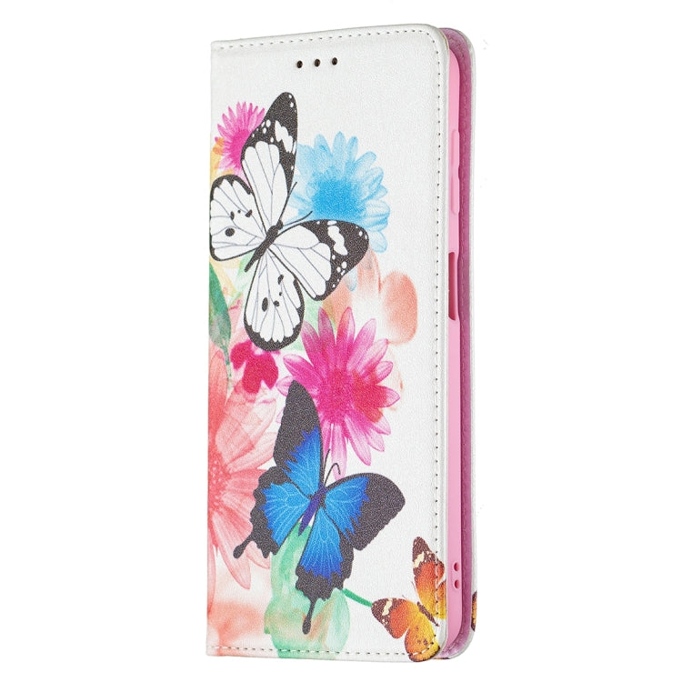 For Samsung Galaxy A22 4G Colored Drawing Pattern Invisible Magnetic Horizontal Flip Leather Phone Case with Holder & Card Slots & Wallet
