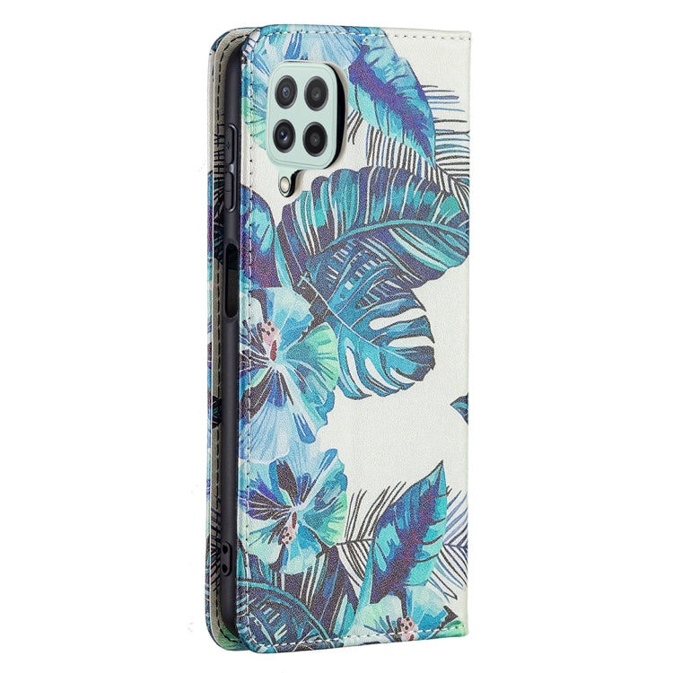 For Samsung Galaxy A22 4G Colored Drawing Pattern Invisible Magnetic Horizontal Flip Leather Phone Case with Holder & Card Slots & Wallet