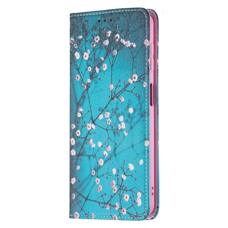 For Samsung Galaxy A22 4G Colored Drawing Pattern Invisible Magnetic Horizontal Flip Leather Phone Case with Holder & Card Slots & Wallet