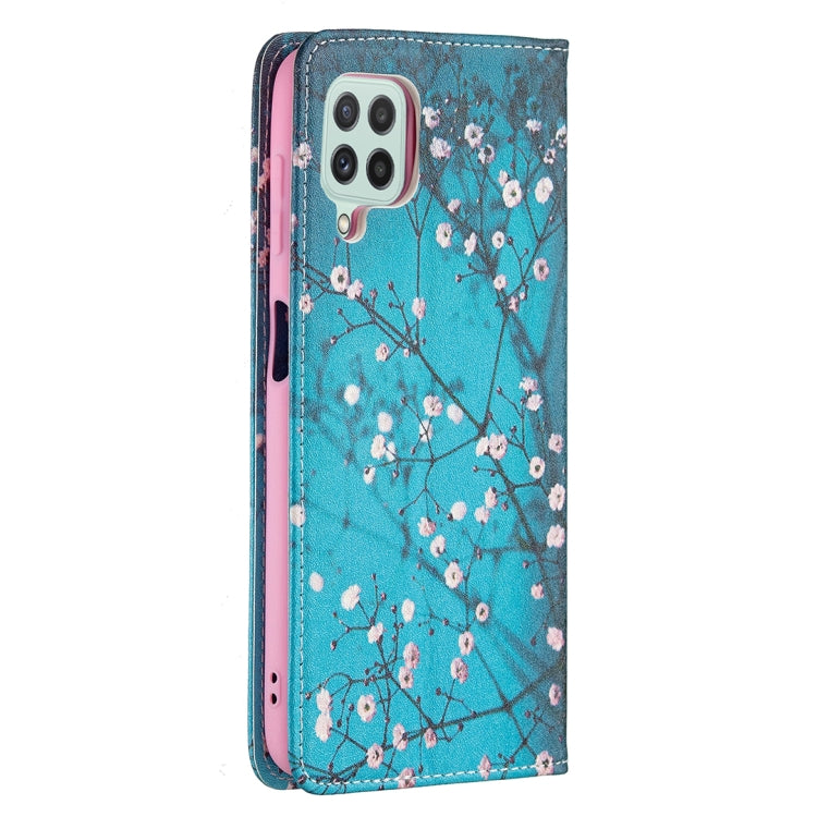 For Samsung Galaxy A22 4G Colored Drawing Pattern Invisible Magnetic Horizontal Flip Leather Phone Case with Holder & Card Slots & Wallet