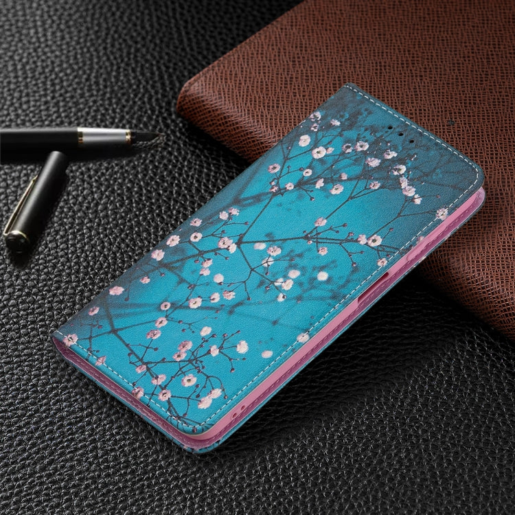 For Samsung Galaxy A22 4G Colored Drawing Pattern Invisible Magnetic Horizontal Flip Leather Phone Case with Holder & Card Slots & Wallet