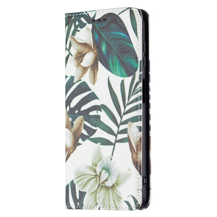 For Samsung Galaxy A22 4G Colored Drawing Pattern Invisible Magnetic Horizontal Flip Leather Phone Case with Holder & Card Slots & Wallet