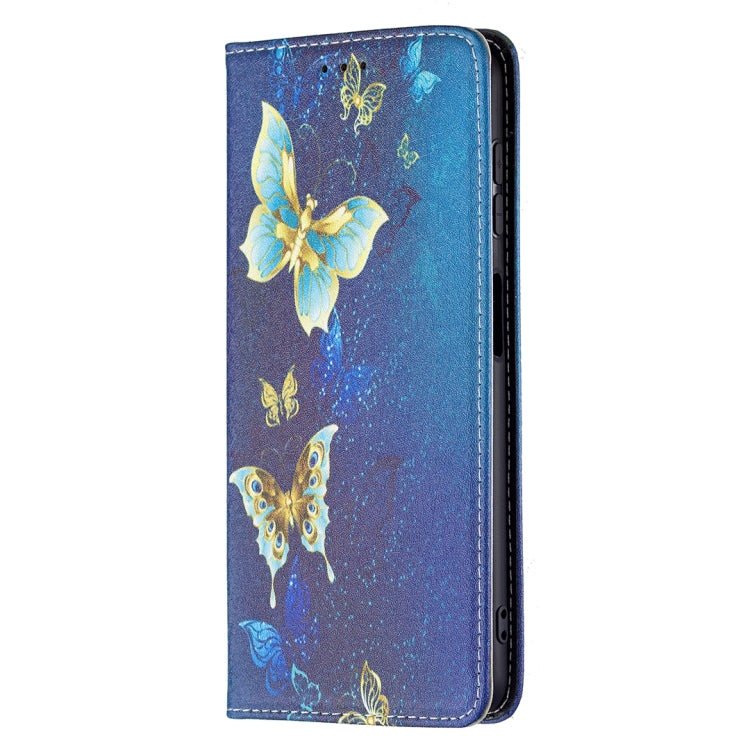 For Samsung Galaxy A22 4G Colored Drawing Pattern Invisible Magnetic Horizontal Flip Leather Phone Case with Holder & Card Slots & Wallet