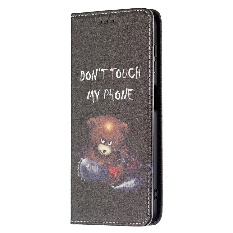 For Samsung Galaxy A22 4G Colored Drawing Pattern Invisible Magnetic Horizontal Flip Leather Phone Case with Holder & Card Slots & Wallet