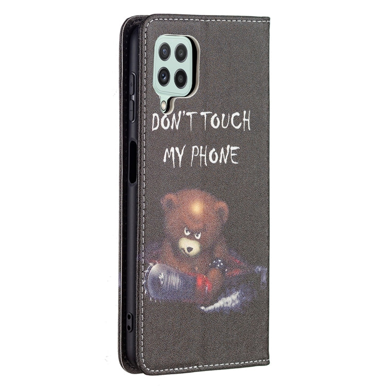 For Samsung Galaxy A22 4G Colored Drawing Pattern Invisible Magnetic Horizontal Flip Leather Phone Case with Holder & Card Slots & Wallet