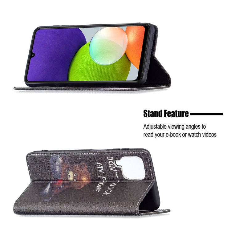 For Samsung Galaxy A22 4G Colored Drawing Pattern Invisible Magnetic Horizontal Flip Leather Phone Case with Holder & Card Slots & Wallet