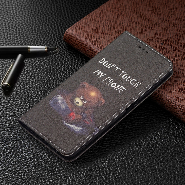 For Samsung Galaxy A22 4G Colored Drawing Pattern Invisible Magnetic Horizontal Flip Leather Phone Case with Holder & Card Slots & Wallet