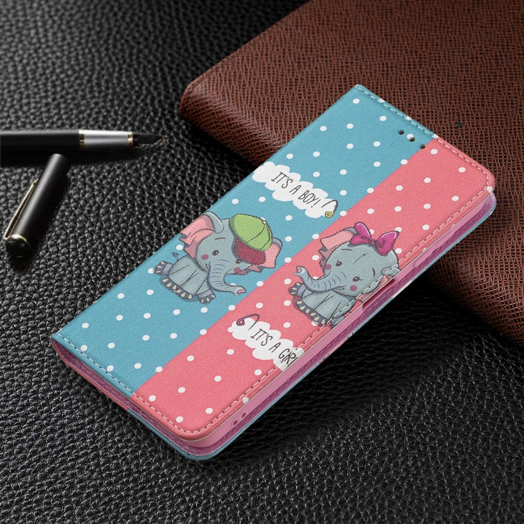 For Samsung Galaxy A22 4G Colored Drawing Pattern Invisible Magnetic Horizontal Flip Leather Phone Case with Holder & Card Slots & Wallet