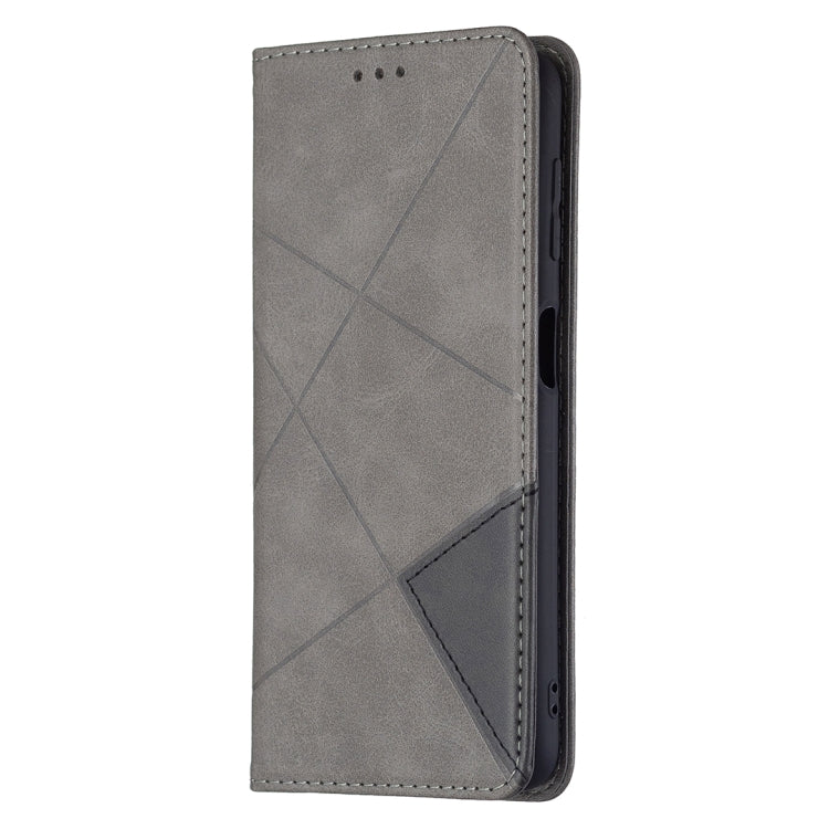 For Samsung Galaxy A22 4G Rhombus Texture Horizontal Flip Magnetic Leather Phone Case with Holder & Card Slots