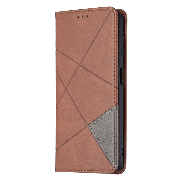 For Samsung Galaxy A22 4G Rhombus Texture Horizontal Flip Magnetic Leather Phone Case with Holder & Card Slots