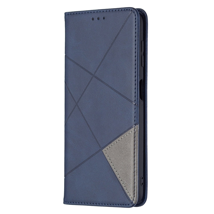 For Samsung Galaxy A22 4G Rhombus Texture Horizontal Flip Magnetic Leather Phone Case with Holder & Card Slots