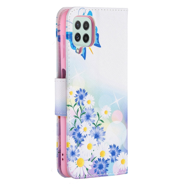 For Samsung Galaxy A22 4G Colored Drawing Pattern Horizontal Flip Leather Phone Case with Holder & Card Slots & Wallet