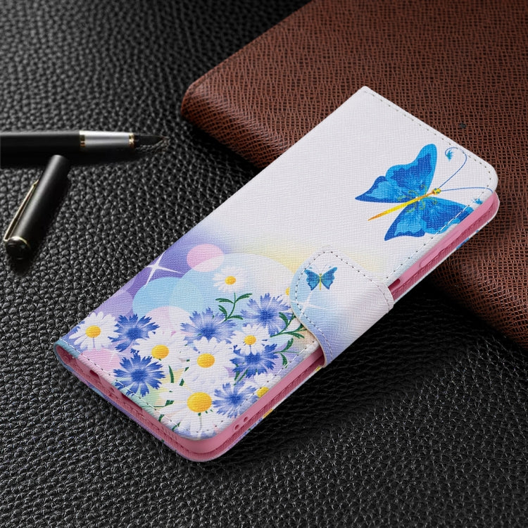 For Samsung Galaxy A22 4G Colored Drawing Pattern Horizontal Flip Leather Phone Case with Holder & Card Slots & Wallet