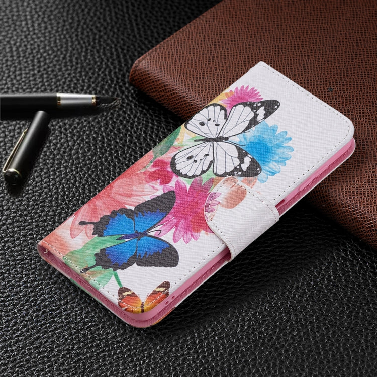 For Samsung Galaxy A22 4G Colored Drawing Pattern Horizontal Flip Leather Phone Case with Holder & Card Slots & Wallet