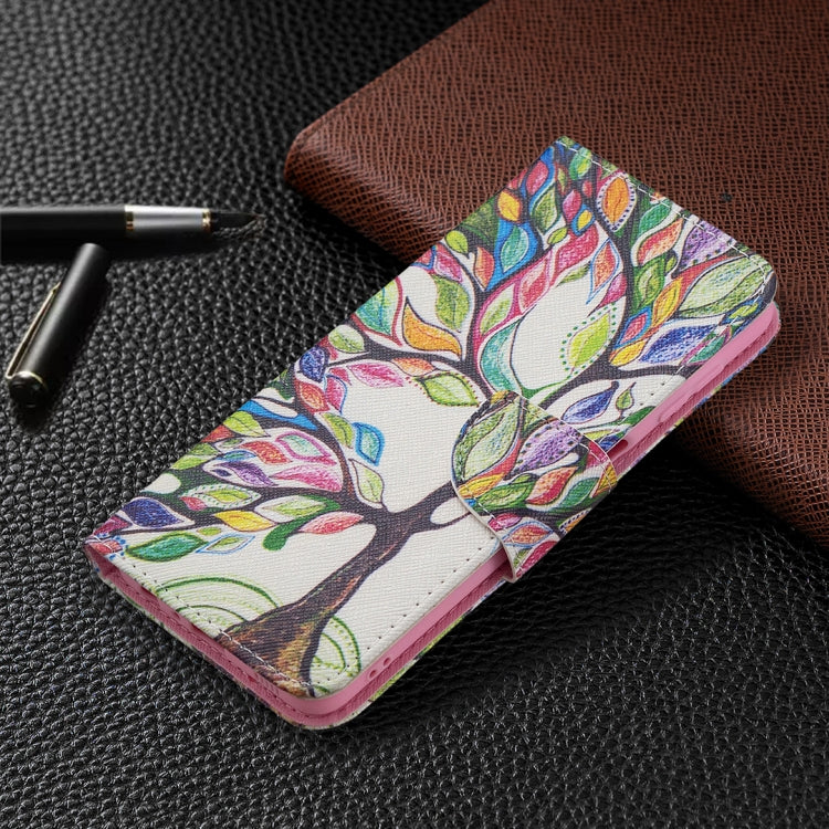 For Samsung Galaxy A22 4G Colored Drawing Pattern Horizontal Flip Leather Phone Case with Holder & Card Slots & Wallet