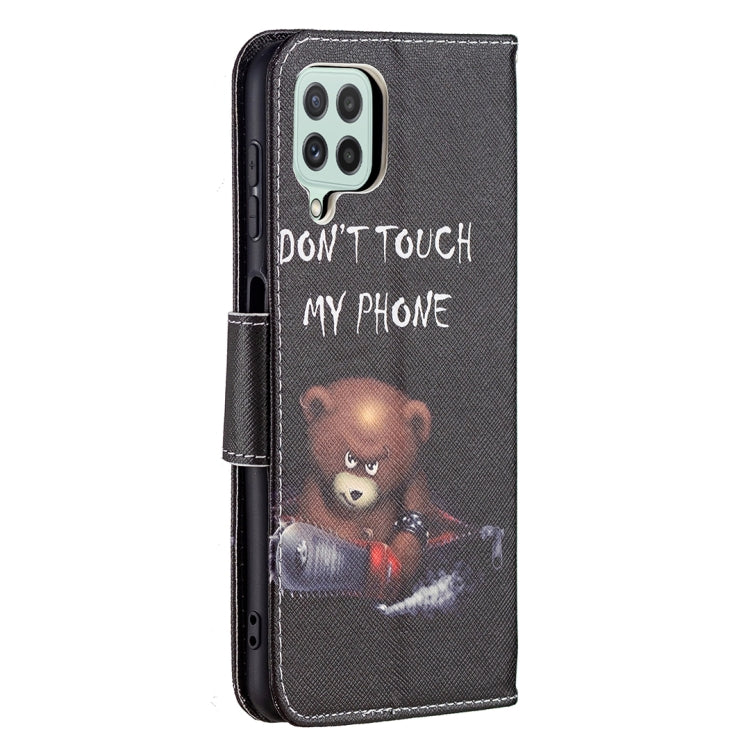 For Samsung Galaxy A22 4G Colored Drawing Pattern Horizontal Flip Leather Phone Case with Holder & Card Slots & Wallet