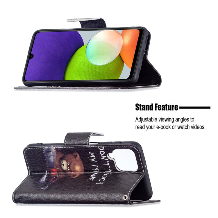 For Samsung Galaxy A22 4G Colored Drawing Pattern Horizontal Flip Leather Phone Case with Holder & Card Slots & Wallet