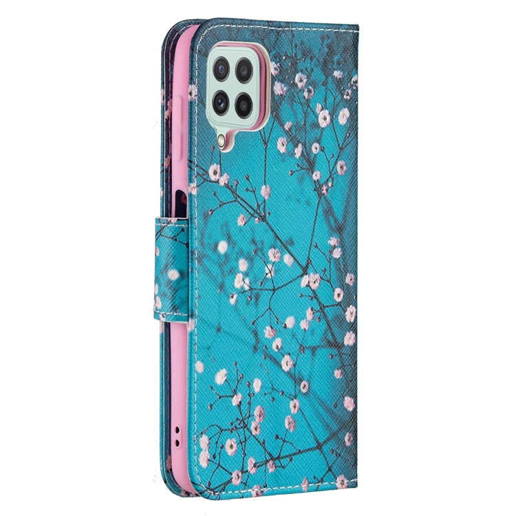 For Samsung Galaxy A22 4G Colored Drawing Pattern Horizontal Flip Leather Phone Case with Holder & Card Slots & Wallet