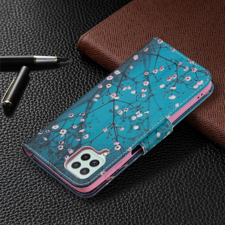 For Samsung Galaxy A22 4G Colored Drawing Pattern Horizontal Flip Leather Phone Case with Holder & Card Slots & Wallet