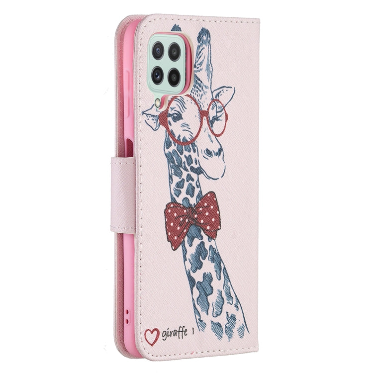 For Samsung Galaxy A22 4G Colored Drawing Pattern Horizontal Flip Leather Phone Case with Holder & Card Slots & Wallet