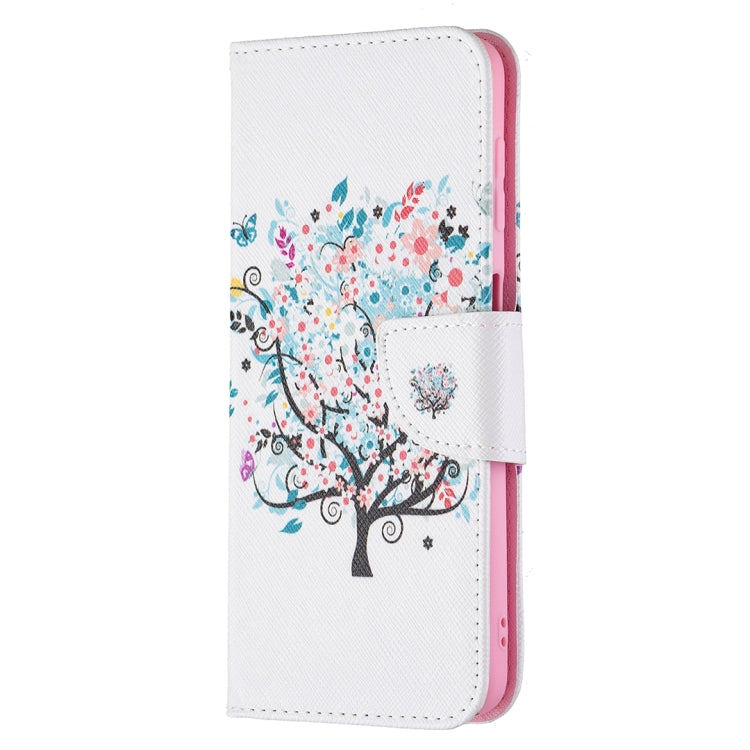 For Samsung Galaxy A22 4G Colored Drawing Pattern Horizontal Flip Leather Phone Case with Holder & Card Slots & Wallet