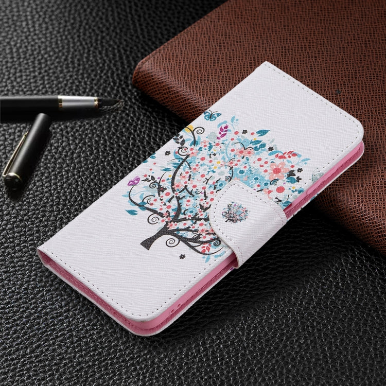 For Samsung Galaxy A22 4G Colored Drawing Pattern Horizontal Flip Leather Phone Case with Holder & Card Slots & Wallet