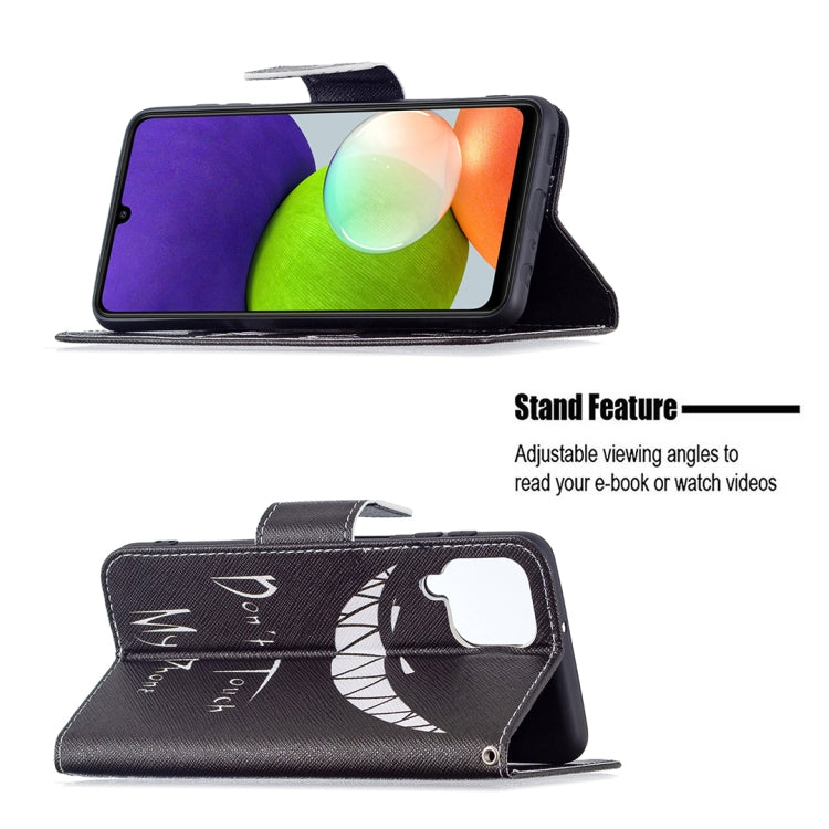 For Samsung Galaxy A22 4G Colored Drawing Pattern Horizontal Flip Leather Phone Case with Holder & Card Slots & Wallet