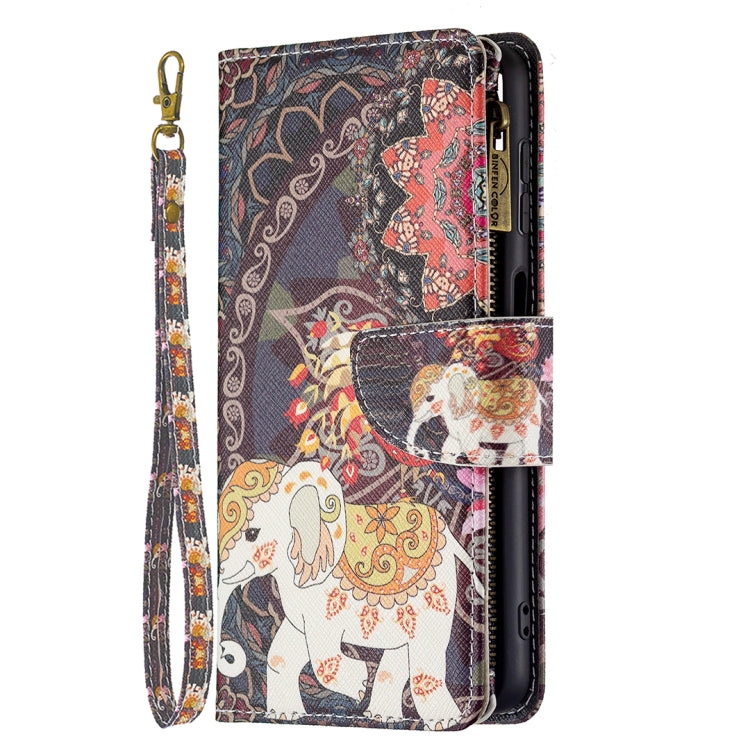 For Samsung Galaxy A22 4G Colored Drawing Pattern Zipper Horizontal Flip Leather Phone Case with Holder & Card Slots & Wallet
