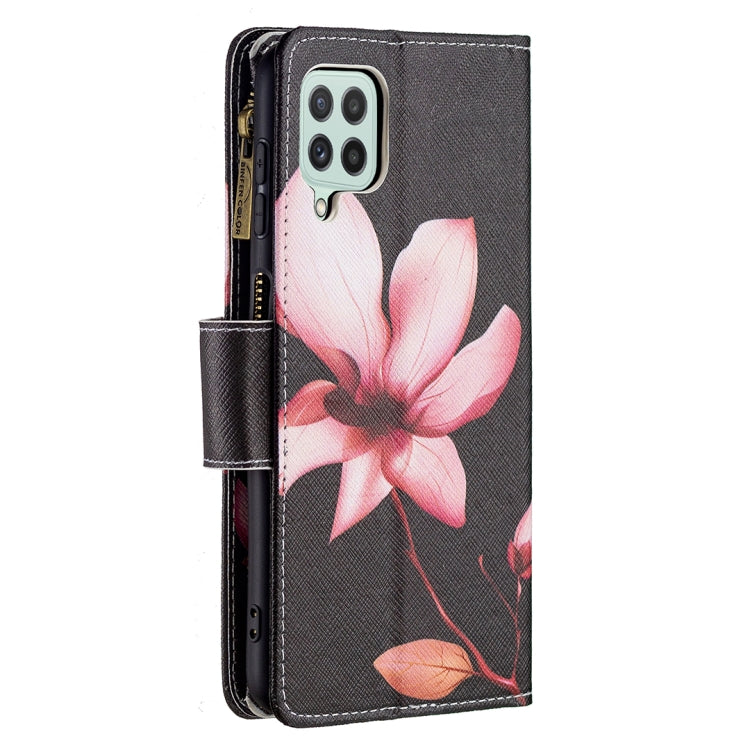 For Samsung Galaxy A22 4G Colored Drawing Pattern Zipper Horizontal Flip Leather Phone Case with Holder & Card Slots & Wallet