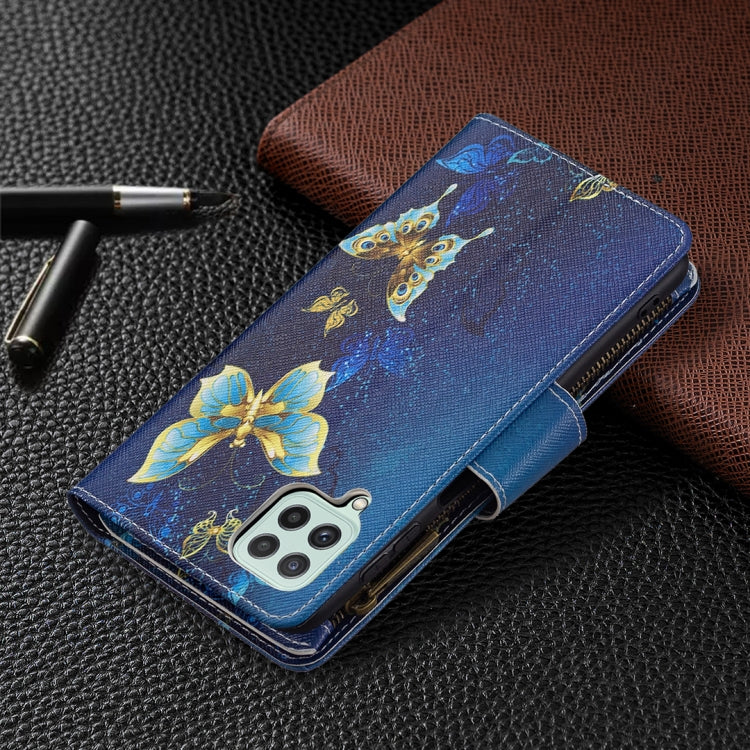 For Samsung Galaxy A22 4G Colored Drawing Pattern Zipper Horizontal Flip Leather Phone Case with Holder & Card Slots & Wallet