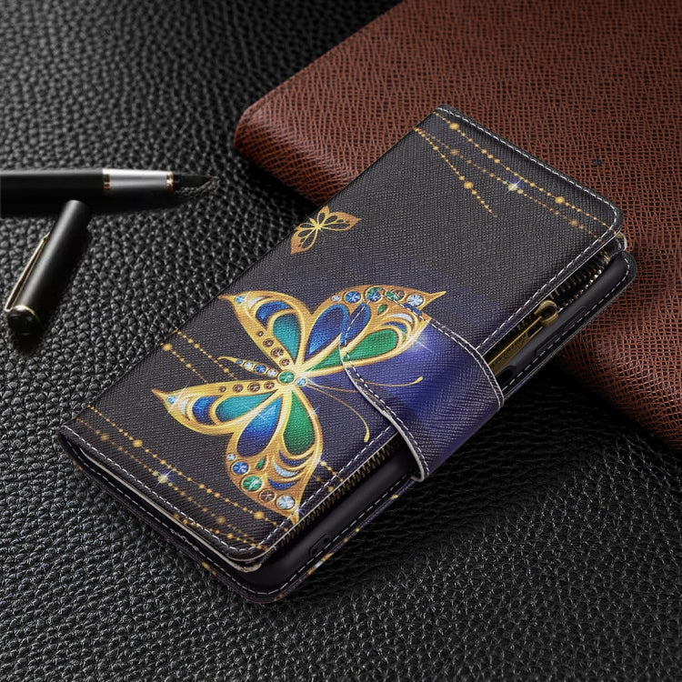 For Samsung Galaxy A22 4G Colored Drawing Pattern Zipper Horizontal Flip Leather Phone Case with Holder & Card Slots & Wallet