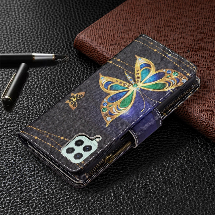 For Samsung Galaxy A22 4G Colored Drawing Pattern Zipper Horizontal Flip Leather Phone Case with Holder & Card Slots & Wallet
