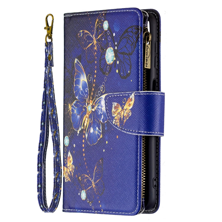 For Samsung Galaxy A22 4G Colored Drawing Pattern Zipper Horizontal Flip Leather Phone Case with Holder & Card Slots & Wallet