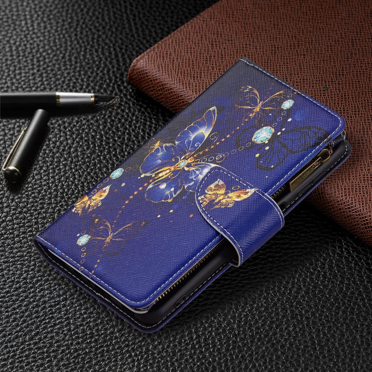 For Samsung Galaxy A22 4G Colored Drawing Pattern Zipper Horizontal Flip Leather Phone Case with Holder & Card Slots & Wallet