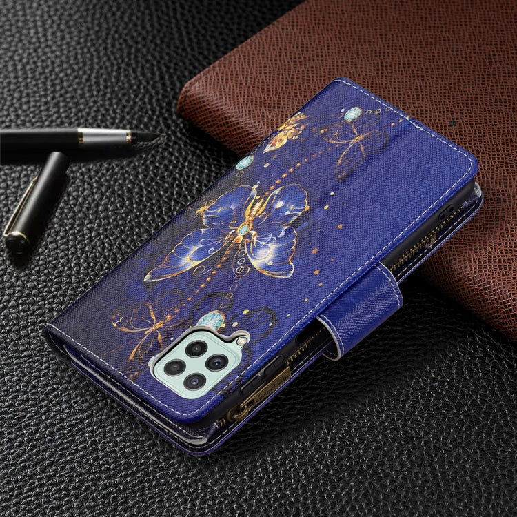 For Samsung Galaxy A22 4G Colored Drawing Pattern Zipper Horizontal Flip Leather Phone Case with Holder & Card Slots & Wallet