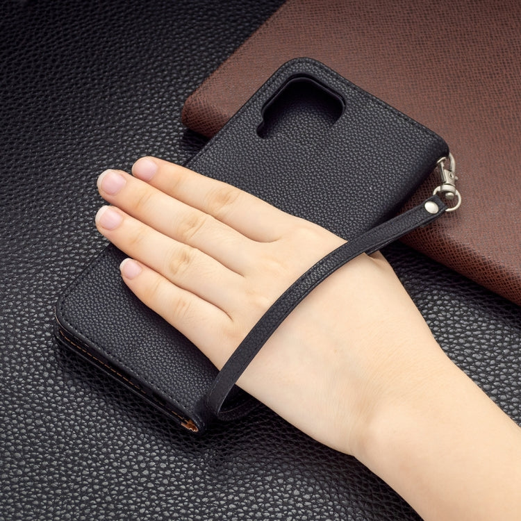 For Samsung Galaxy A22 4G Litchi Texture Pure Color Horizontal Flip Leather Phone Case with Holder & Card Slots & Wallet & Lanyard